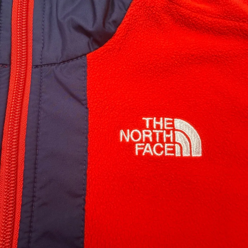 The North Face Youth Medium 1/4 Zip Fleece Pullover Orange Navy NF0A5GG3 Outdoor